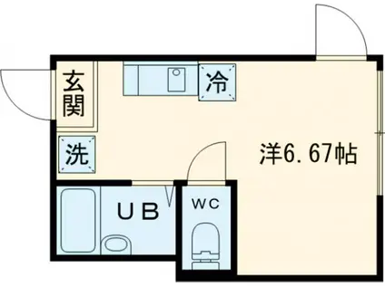 マーベラス東恋ヶ窪Ⅰ(ワンルーム/1階)の間取り写真