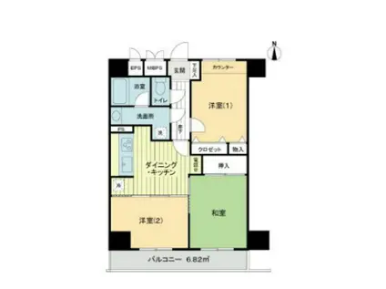 ライオンズマンション八王子南町(3DK/5階)の間取り写真