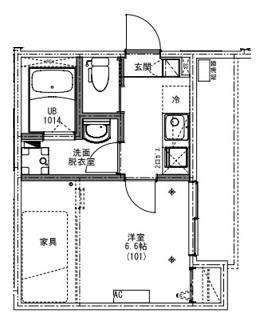 KEIAI RESIDENCE 西所沢Ⅱ(1K/1階)の間取り写真