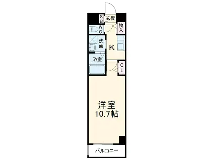 エクセル宝が丘(1K/1階)の間取り写真