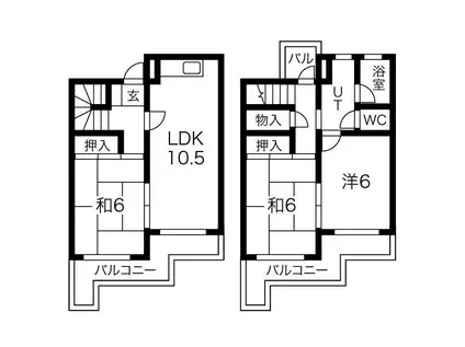 高宮多賀ハイツ(3LDK)の間取り写真