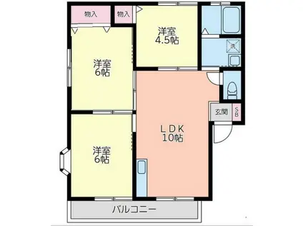 セジュール2(3LDK/2階)の間取り写真