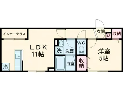 ラ・フォリア成城(1LDK/2階)の間取り写真