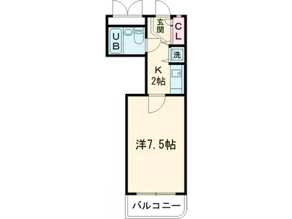 メインステージ田園調布(1K/1階)の間取り写真