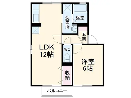 プロシードⅠ(1LDK/1階)の間取り写真
