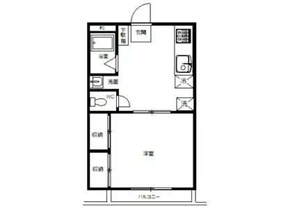 ハイツジャパネ(1DK/2階)の間取り写真