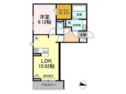 アーモンドエル(1LDK/3階)の間取り写真