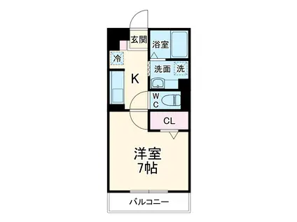 ダイワプレミア当代島Ⅰ(1K/3階)の間取り写真