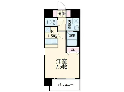 プレサンス名古屋STATIONザ・シティ(1K/6階)の間取り写真