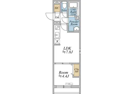 リブリ・曳舟(1LDK/2階)の間取り写真