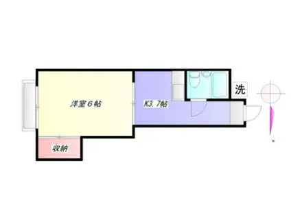 パレスコーポ(1K/1階)の間取り写真