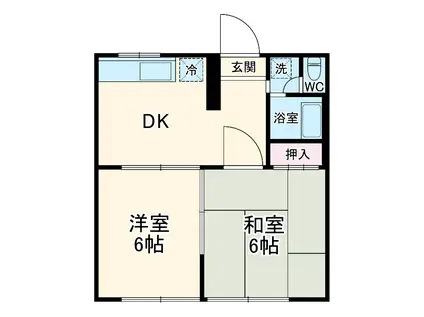 エステートピアFUJI(2DK/1階)の間取り写真