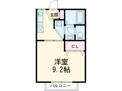 サンパークアドⅢ(1K/2階)の間取り写真