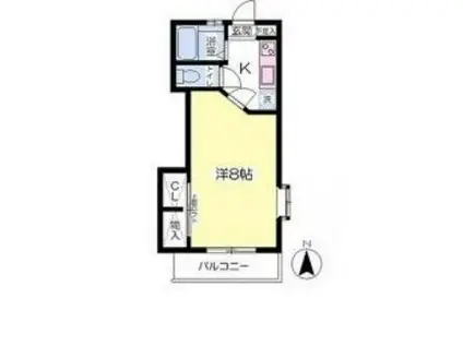 リバーサイド名島(ワンルーム/1階)の間取り写真