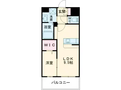 KL東比恵Ⅱ(1LDK/8階)の間取り写真