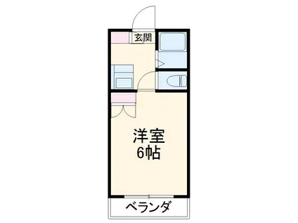 アコリエンテ道徳(1K/1階)の間取り写真