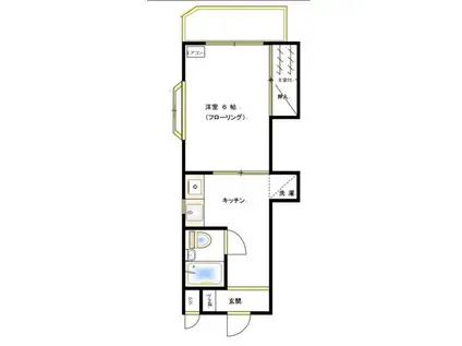 小泉ビル(1K/2階)の間取り写真