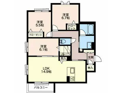 BUENA SUERTE(3LDK/1階)の間取り写真