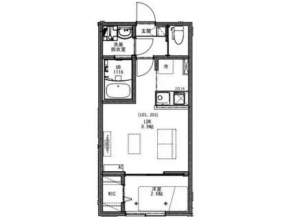KEIAI RESIDENCE 小岩(1LDK/2階)の間取り写真