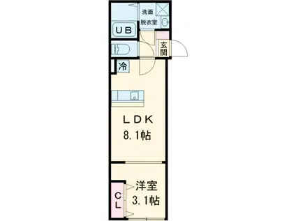 KEIAI RESIDENCE 小岩(1LDK/3階)の間取り写真