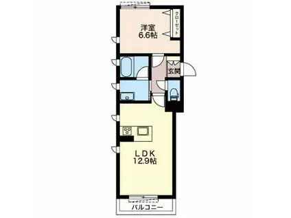 メゾン萌黄(1LDK/2階)の間取り写真