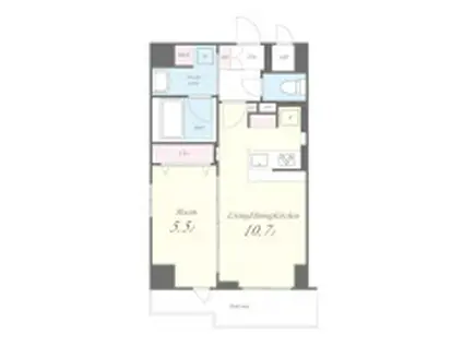 ハピネスガーデン新大阪(1LDK/3階)の間取り写真