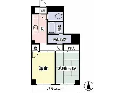 クレールメゾン北野(2K/3階)の間取り写真