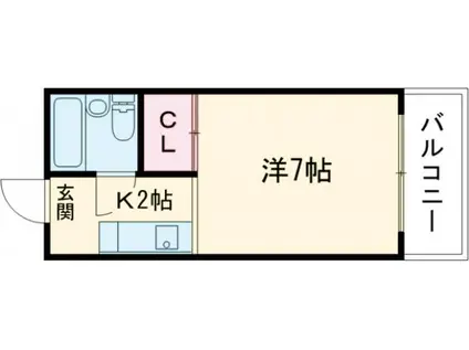 VERVEKYOTO(1K/3階)の間取り写真
