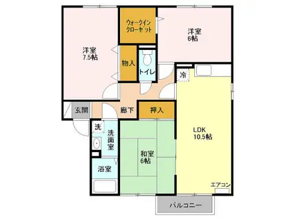 TOPAS PLAZAⅣ(3LDK/2階)の間取り写真