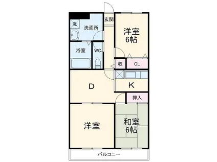 サンヒルズ(3DK/2階)の間取り写真