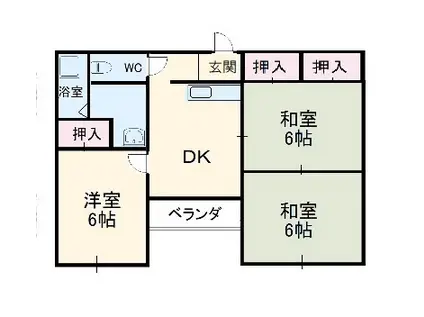 プリベール(3DK/3階)の間取り写真