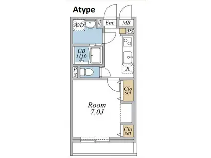 リブリ・瑞江(1K/2階)の間取り写真