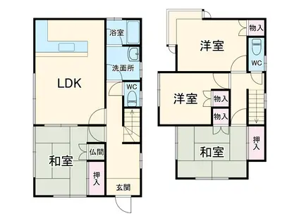 京成電鉄本線 京成佐倉駅 徒歩16分 2階建 築40年(3LDK)の間取り写真