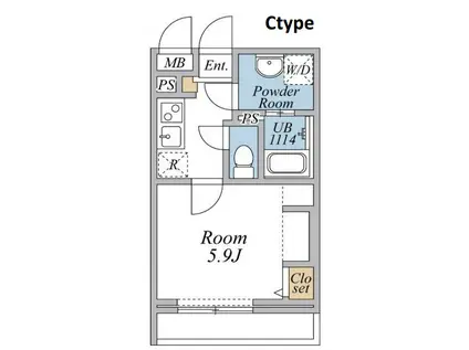 リブリ・瑞江(1K/3階)の間取り写真