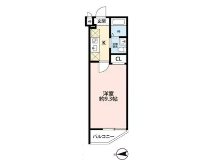 ヒルズ子安町(1K/5階)の間取り写真