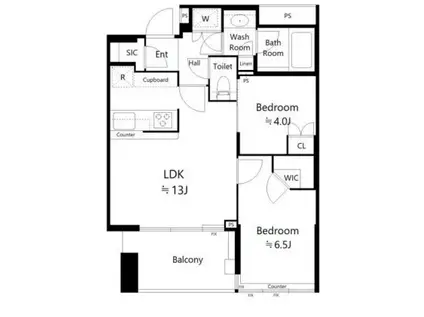 パークタワー錦糸町(2LDK/16階)の間取り写真