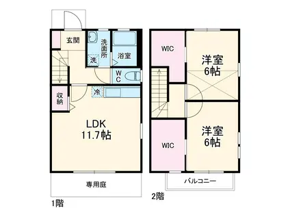 エコハウス畔柳(2LDK)の間取り写真