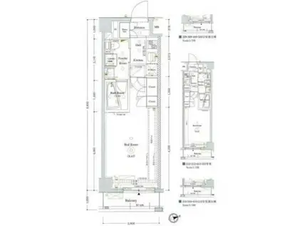 AXAS大森西アジールコート(1K/5階)の間取り写真