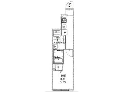ソルナクレイシア西荻窪2(1K/1階)の間取り写真