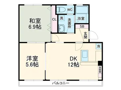 ラ カシタ グリス 3(2LDK/1階)の間取り写真