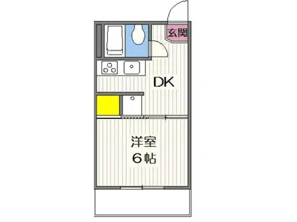 新御堂マンション(1DK/5階)の間取り写真