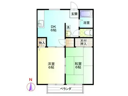 アーバンヒルズⅠ(2DK/2階)の間取り写真