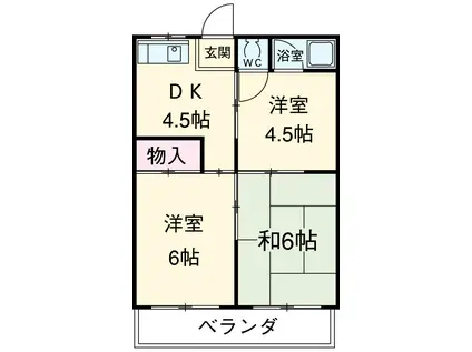 第二マルマンマンション(3DK/1階)の間取り写真