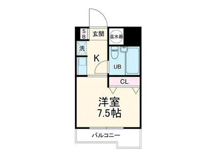 サニーハイツ行徳(ワンルーム/1階)の間取り写真