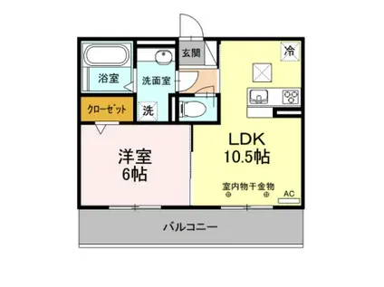 D-ROOM小牧(1LDK/1階)の間取り写真