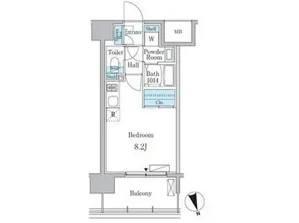 ルーエ今池(ワンルーム/12階)の間取り写真