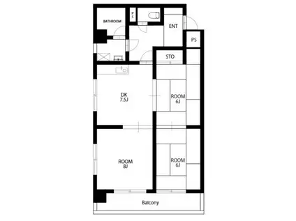 第1サンライズコーポ(3DK/4階)の間取り写真