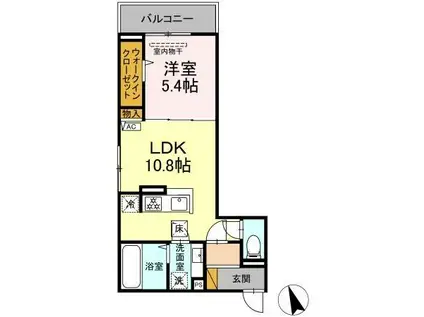 オーガスタハイツ(1LDK/3階)の間取り写真