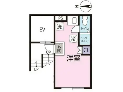 ソナーレフォレスタ馬込(ワンルーム/5階)の間取り写真