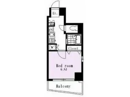 シンシア東中野(1K/3階)の間取り写真